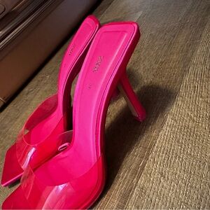 Zara Women's Pink Heeled Sandals